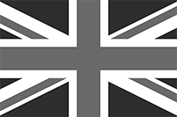 Union Jack flag in black and white